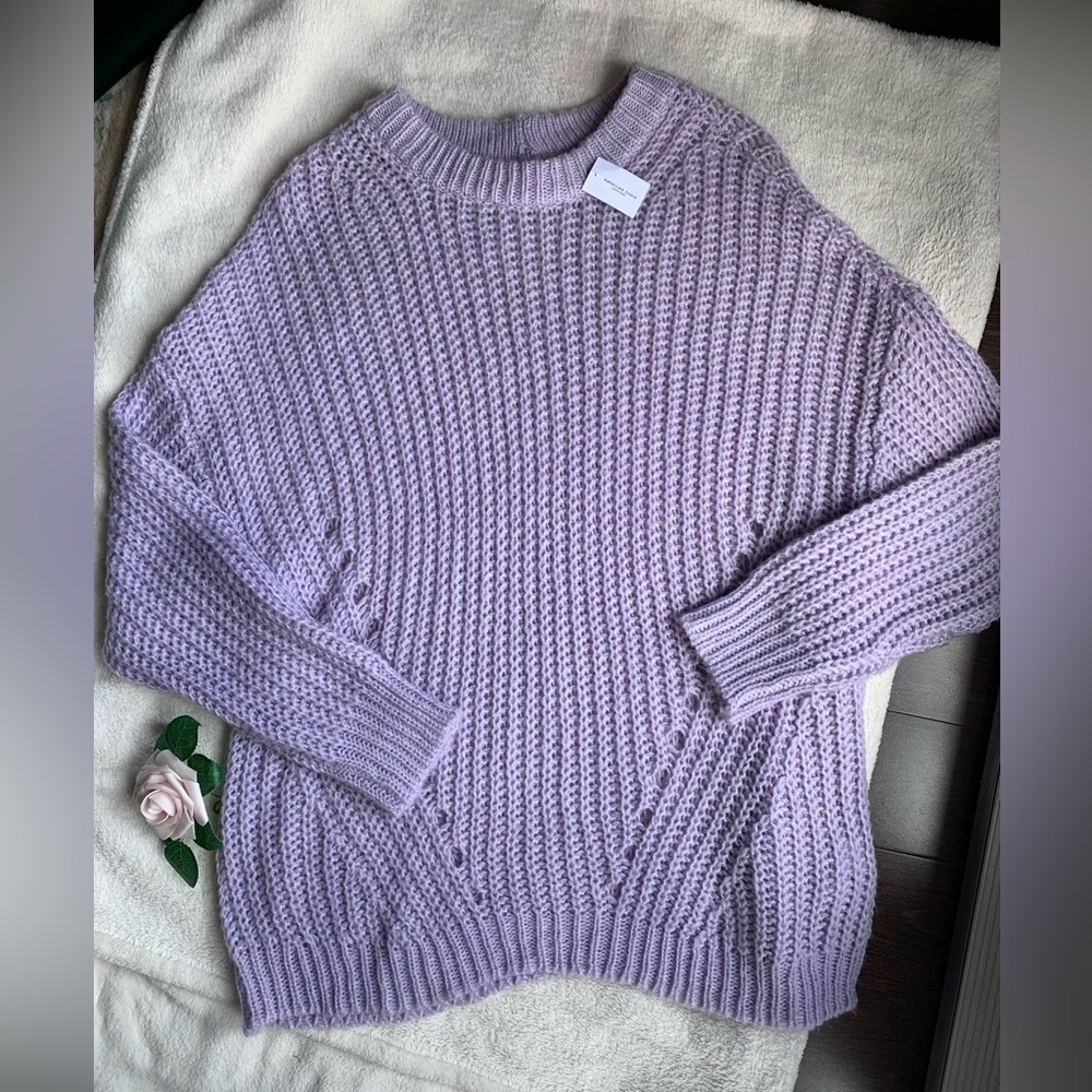 American Eagle Lilac Knit Pullover Sweater - Picture 2 of 12